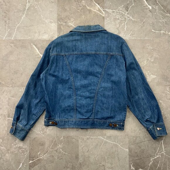 70S VINTAGE WRANGLER JEAN JACKET MENS LARGE BLUE DENIM WESTERN WORKWEAR - Picture 3 of 12